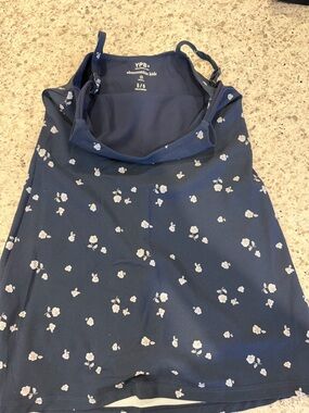 abercrombie kids Navy Blue Floral Adjustable-Strap Tank